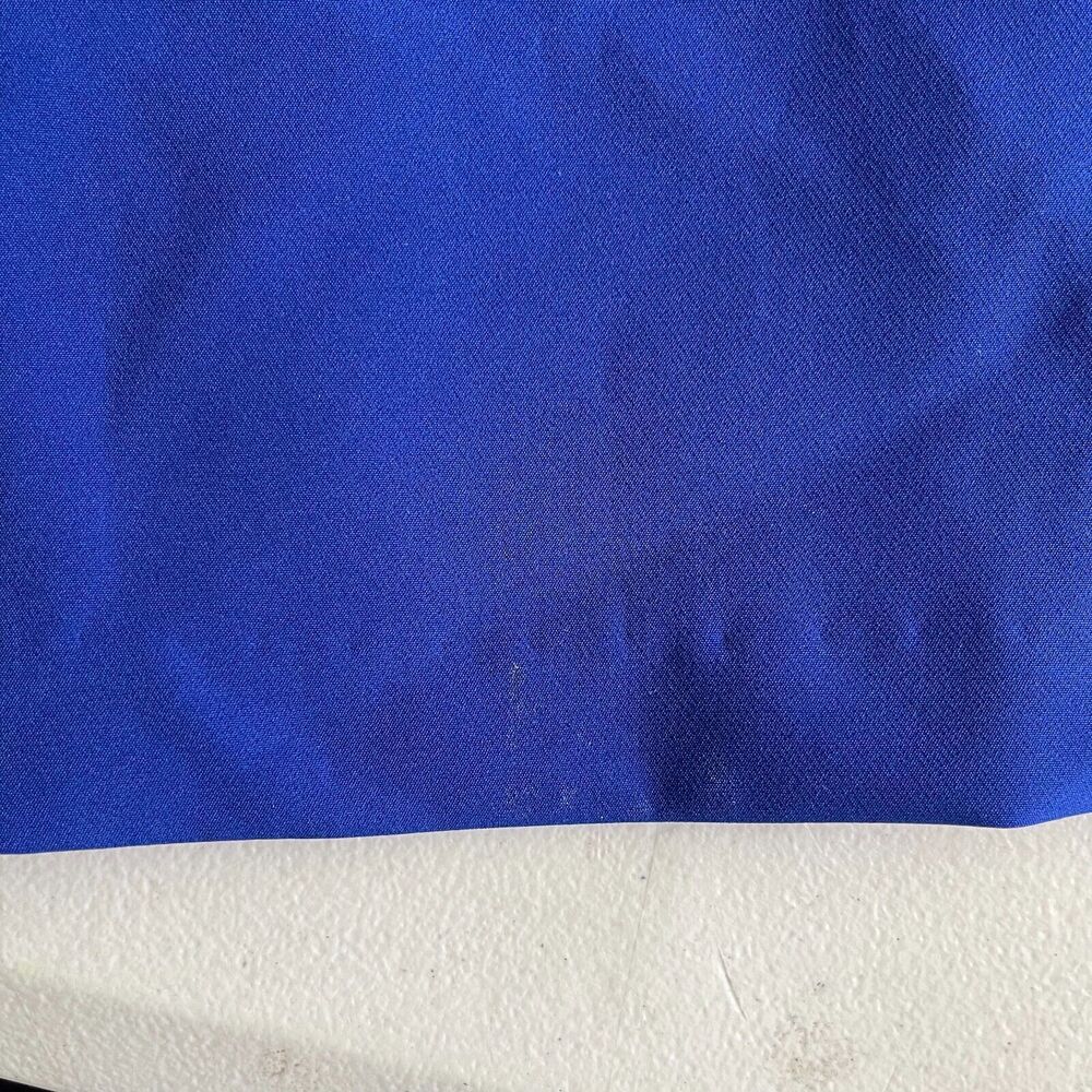 Vince Camuto Women's Size 4 Halter Neck Laguna Crepe Body Con Dress Blue Ruffle - Picture 13 of 13